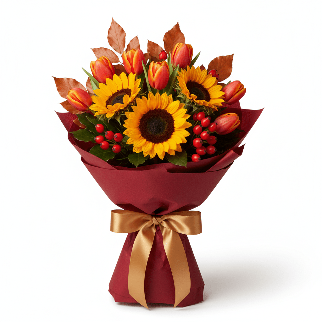 Autumn Glow Bouquet with Sun Flower - Blossomly