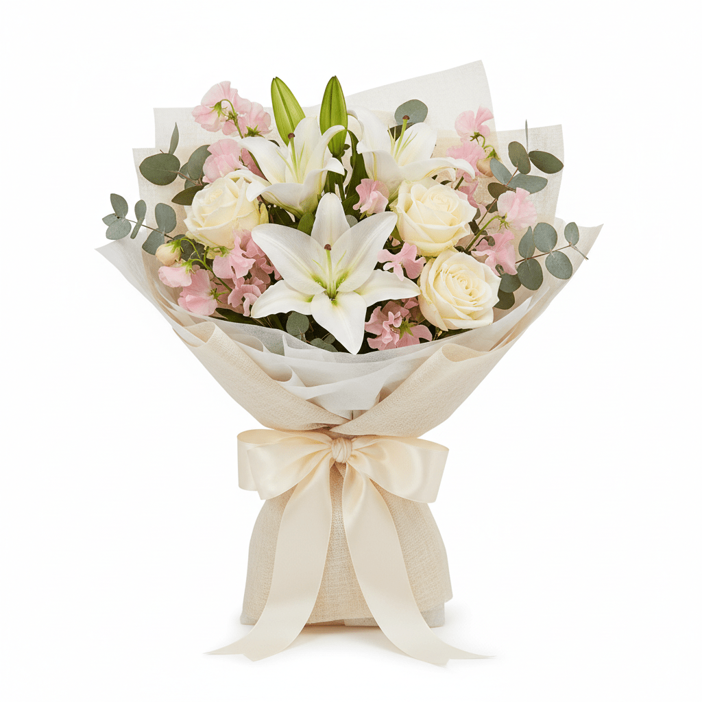 Mother's Day Elegant White Bouquet - Blossomly