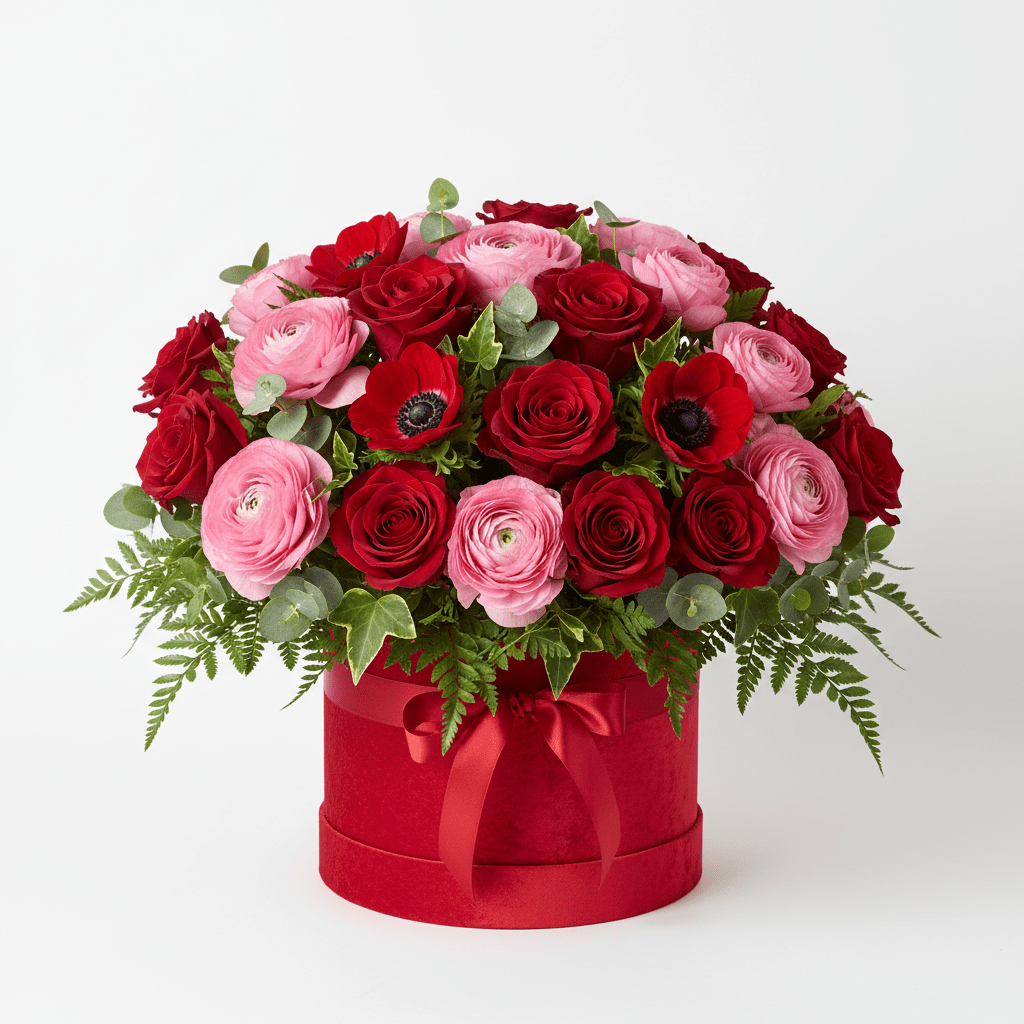Valentine's Luxury Rose Hatbox - Blossomly